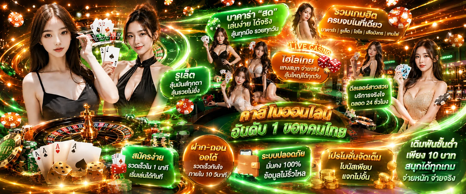 โต๊ะคาสิโนออนไลน์บาคาร่าสดจากสตูดิโอ พร้อมดีลเลอร์บน TB68